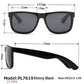 PL 7619 Shinny Black - Classic Square Sport Plastic Polarized Sunglasses (12 Pcs of the same color)