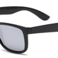 PL 7619 Black RVC - Classic Square Sports Plastic Polarized Sunglasses with Color Mirror Lens