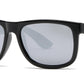 PL 7619 Black RVC - Classic Square Sports Plastic Polarized Sunglasses with Color Mirror Lens