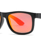 PL 7619 Black RVC - Classic Square Sports Plastic Polarized Sunglasses with Color Mirror Lens