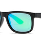 PL 7619 Black RVC - Classic Square Sports Plastic Polarized Sunglasses with Color Mirror Lens