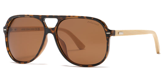 PL 8031 - Bamboo Polarized Flat Top Sunglasses