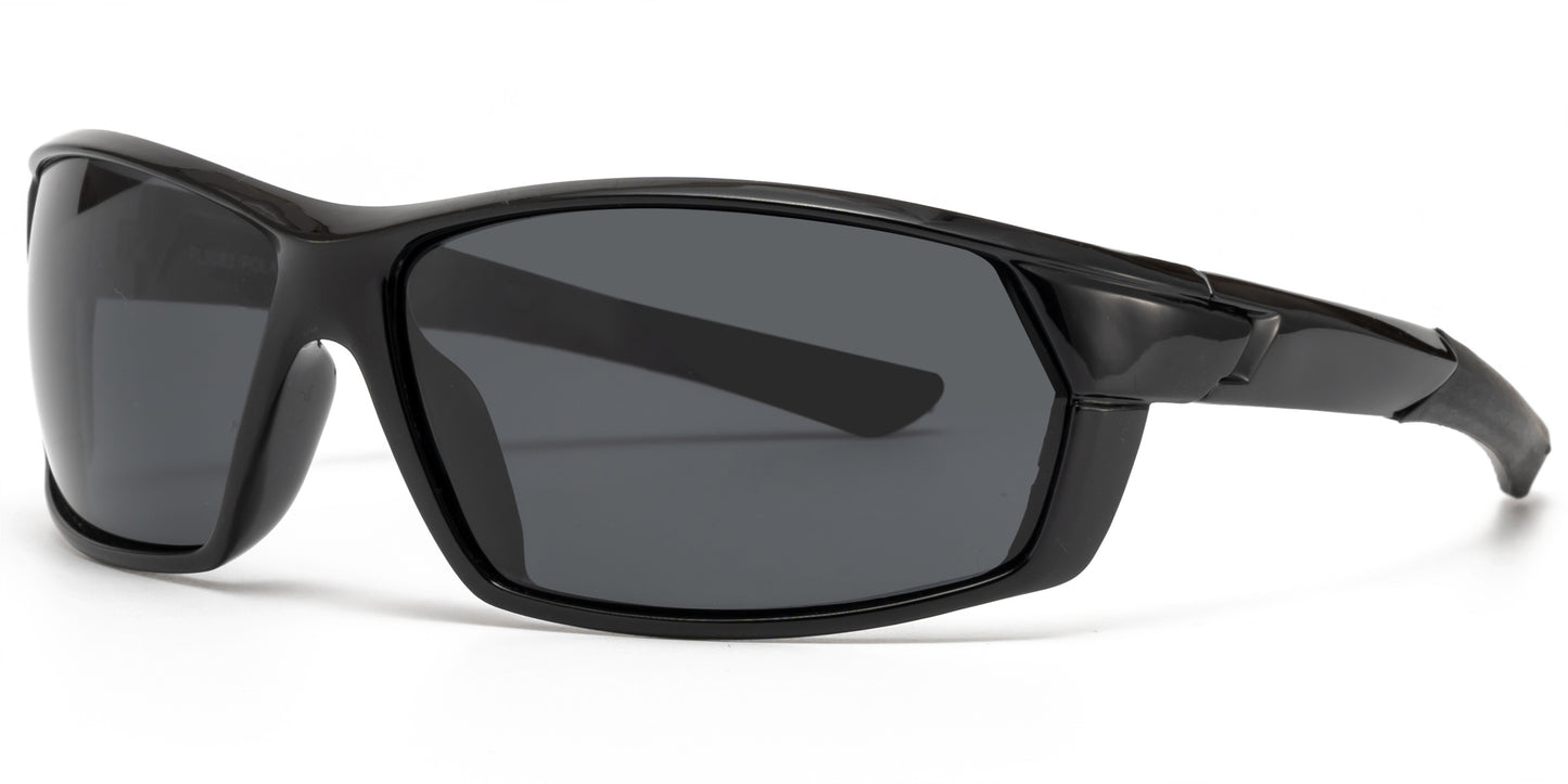 PL 9083 - Polarized Men Sport Wrap Around Plastic Sunglasses