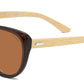 PL 8023 - Polarized Plastic Cat Eye Bamboo Sunglasses