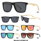 PL 8024 - Polarized Square Frame Bamboo Sunglasses