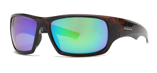 PL Rex RVC - Polarized Men Sport Wrap Around Color Mirror Lens Plastic Sunglasses