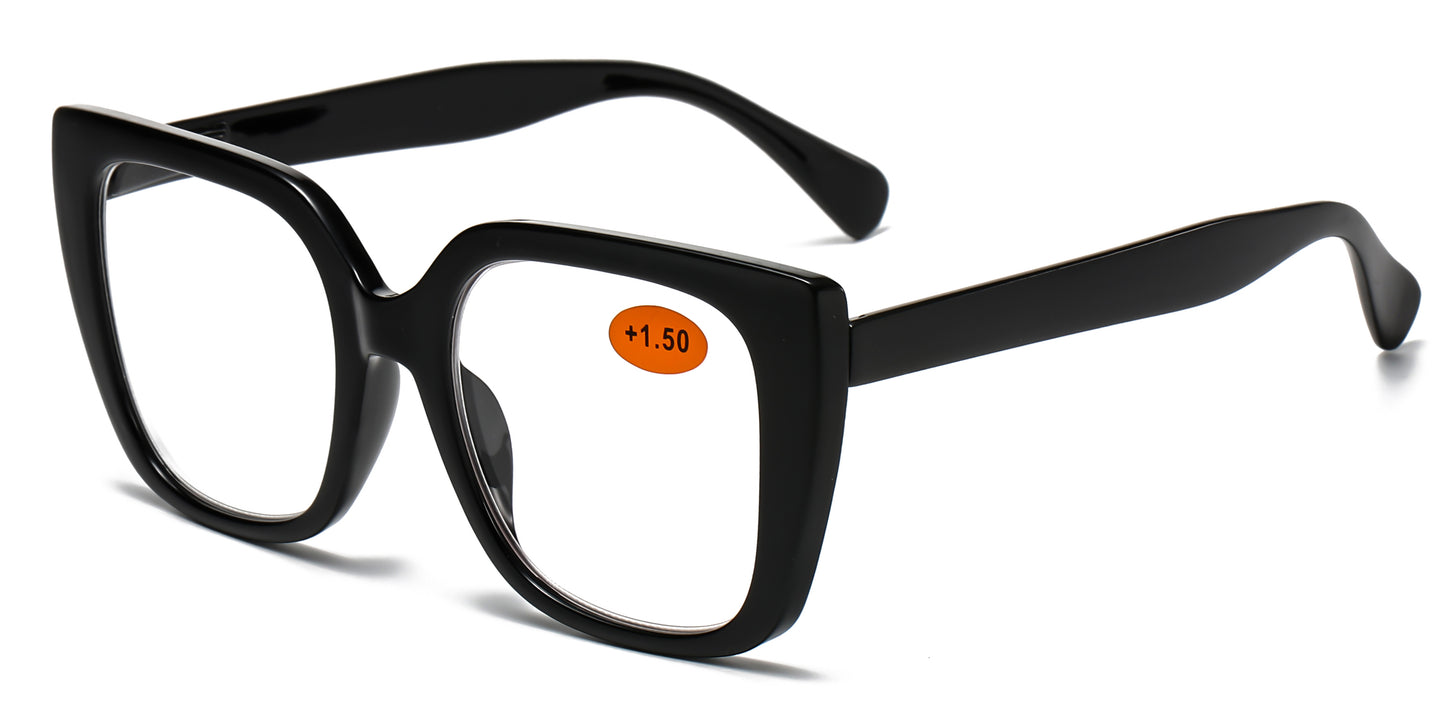 RS 1067 - Large Square Fashion Plastic Reading Glasses