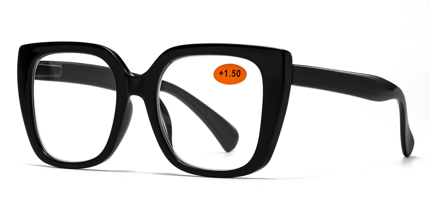 RS 1067 - Large Square Fashion Plastic Reading Glasses