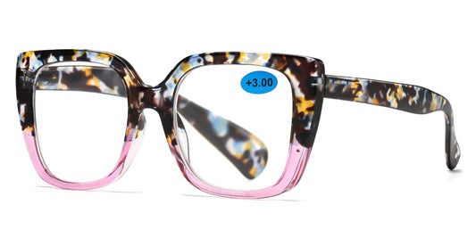 RS 1067 - Large Square Fashion Plastic Reading Glasses