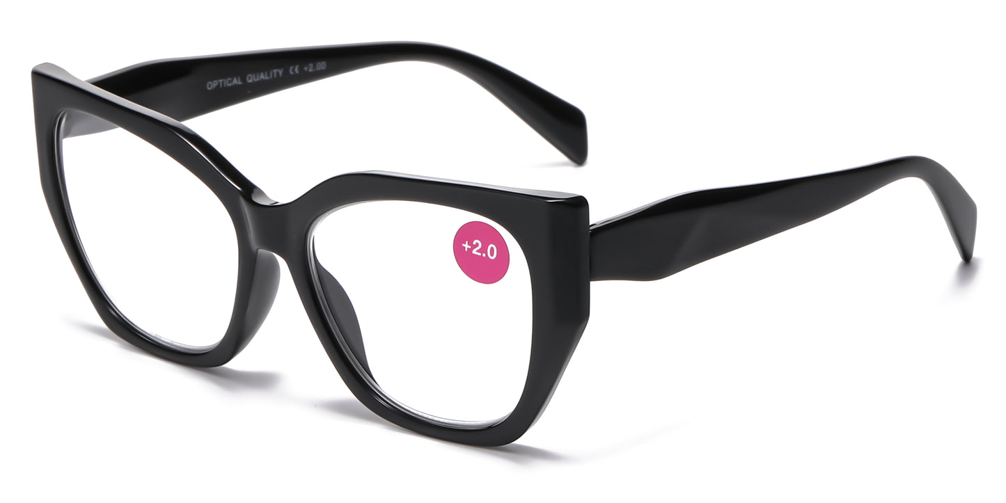 RS 1281 - Large Cat Eye Plastic Reading Glasses