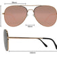 FC 6516 Pink RVC - Thin Stainless Flat lens aviator Sunglasses with Pink Mirror Lens