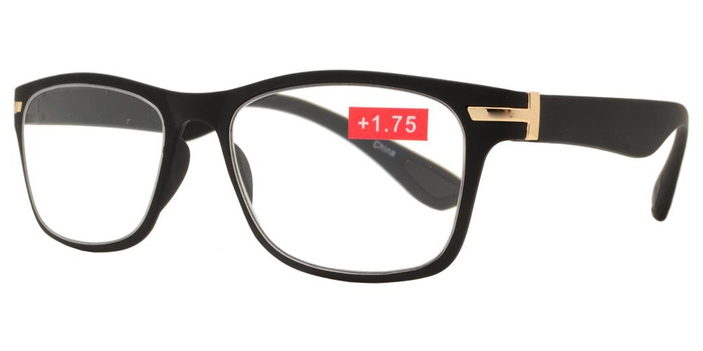 Wholesale - RS 1196 - Classic Horn Rimmed Metal Detail Plastic Reading Glasses - Dynasol Eyewear