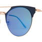 Wholesale - 1887 - Horn Rimmed Round Sunglasses with Flat Lens - Dynasol Eyewear