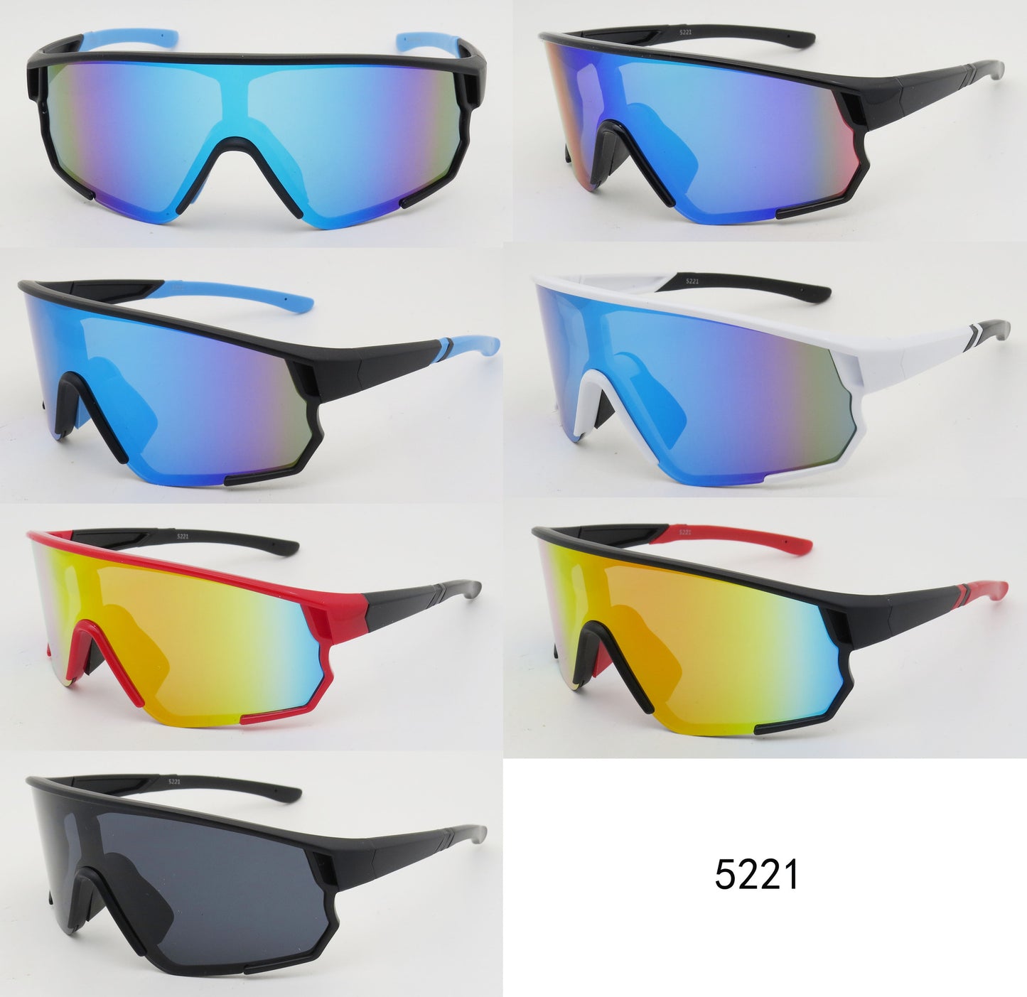 5221 - Plastic Sports One Piece Sunglasses
