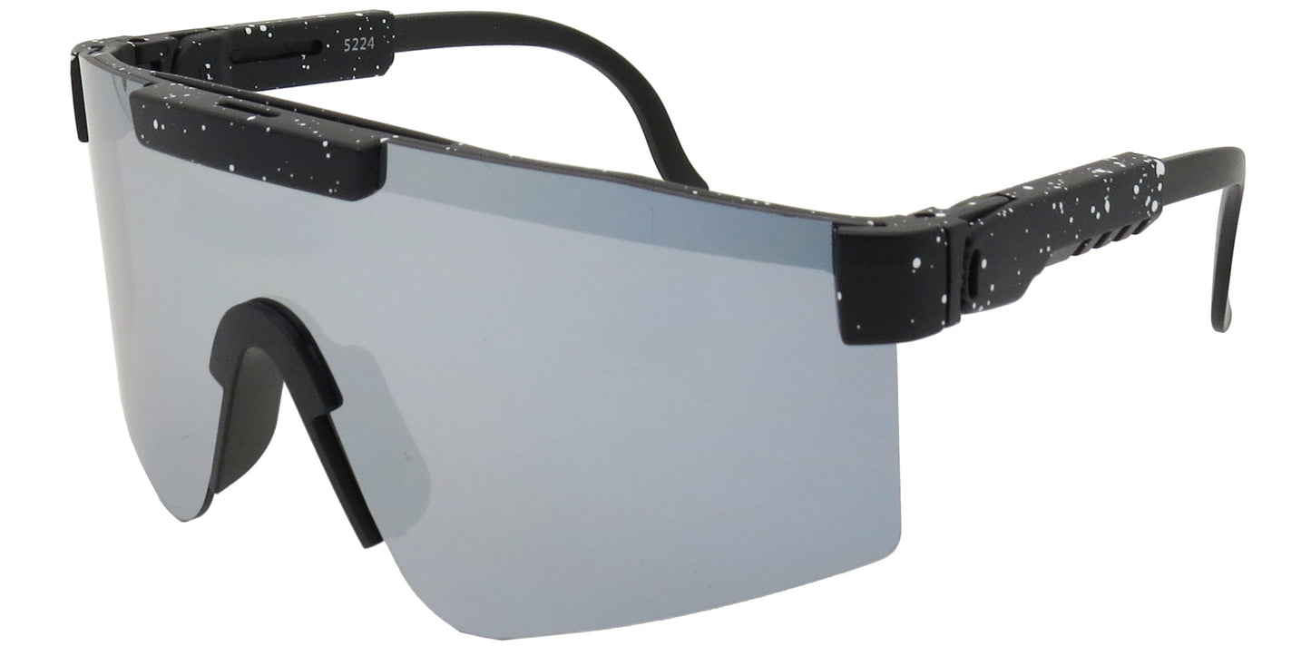 5224 - Plastic Flat Top One Piece Sports Rimless Sunglasses