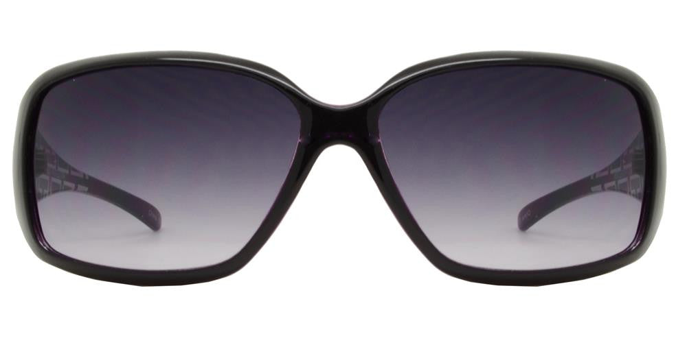 Wholesale - 6334 - Women's Rectangular Sunglasses with Fashion Detailed Temple - Dynasol Eyewear