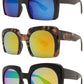 7005 RVC - Semi-Rimless Square Color Mirror Lens Fashion Sunglasses