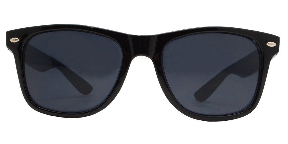 Wholesale - 7110 Black SD - Classic Horn Rimmed Super Dark Lens Black Plastic Sunglasses - Dynasol Eyewear