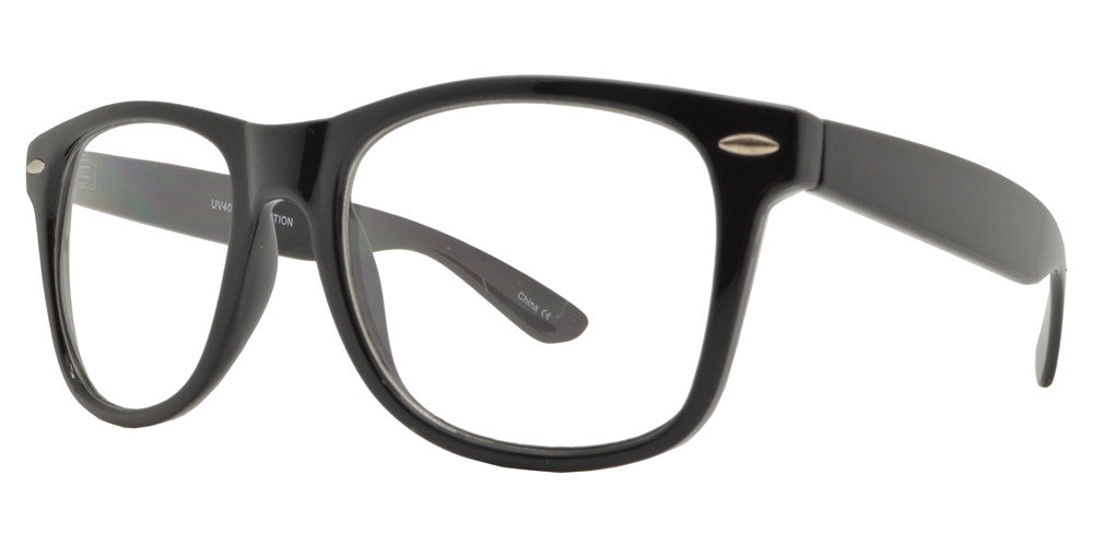 Wholesale - 7110 N - Classic Horn Rimmed Clear Lens Plastic Sunglasses - Dynasol Eyewear