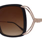 Wholesale - 7334 - Women's Fashion Square Sunglasses with Metal Wire Accent Temple - Dynasol Eyewear