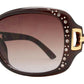 Wholesale - 7521 AX - Square Sunglasses with Rhinestones and Chain Detail Temple - Dynasol Eyewear