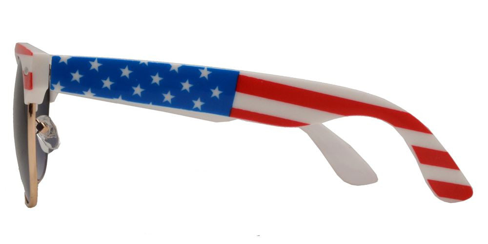 Wholesale - 7581 Flag - Retro Horn Rimmed Sunglasses with USA Flag - Dynasol Eyewear
