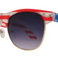 Wholesale - 7581 Flag - Retro Horn Rimmed Sunglasses with USA Flag - Dynasol Eyewear