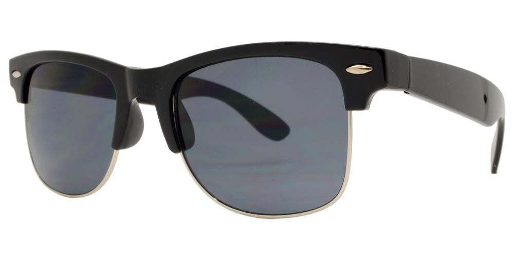 Wholesale - 7583 - Retro Horn Rimmed Bulk Sunglasses with Smoke Lens - Dynasol Eyewear