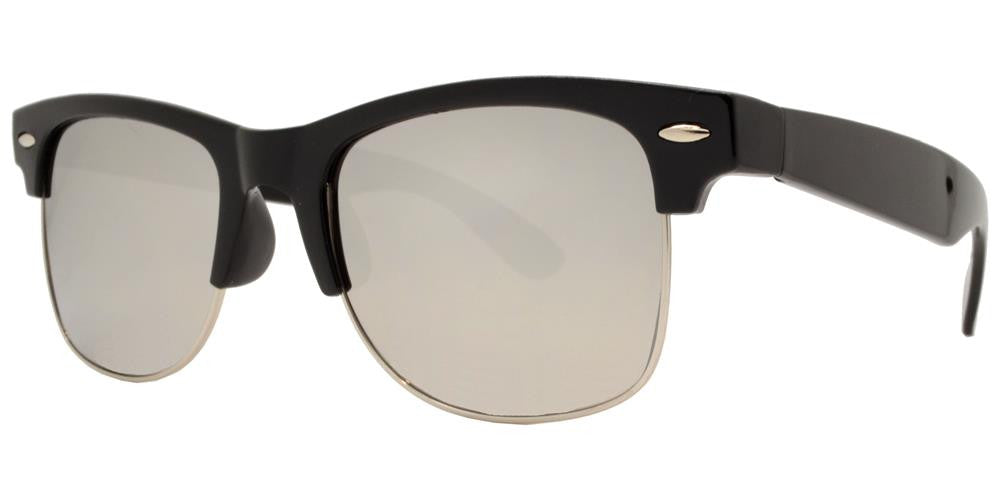 Wholesale - 7583 Spectrum - Retro Horn Rimmed Sunglasses with Color Mirror Lens - Dynasol Eyewear