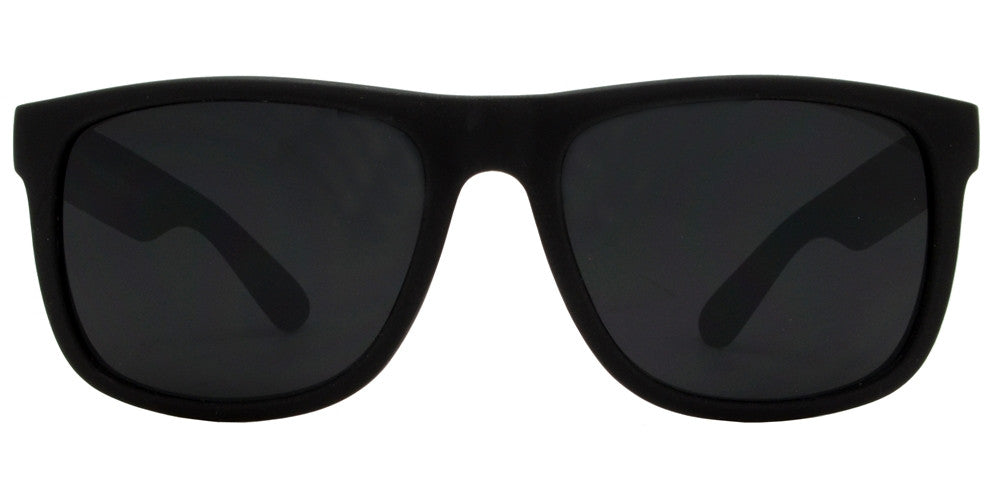Wholesale - 7619 Black SFT - Classic Soft Rubber Sports Black Sunglasses with Smoke Lens - Dynasol Eyewear