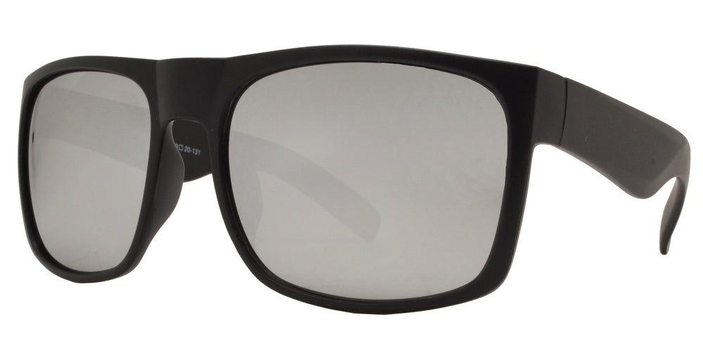 PL 7633 RVC - Square Sport Plastic Polarized Sunglasses with Color Mirror Lens