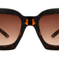 Wholesale - 7649 - Rectangular Chunky Sunglasses with Rhinestones and Berry Concho - Dynasol Eyewear