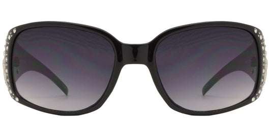 Wholesale - 7651 - Double Pistol Concho Oval Sunglasses with Rhinestones - Dynasol Eyewear
