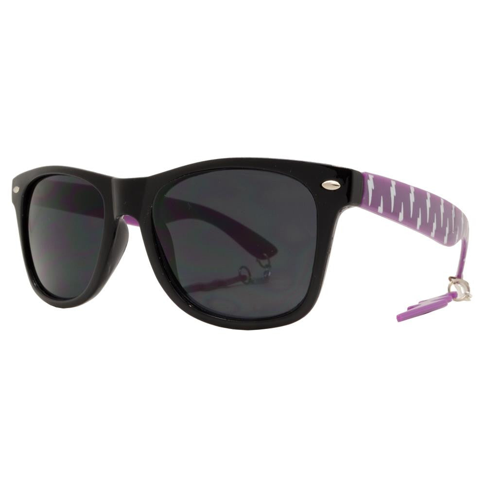 Wholesale - 7753 - Classic Horn Rimmed Sunglasses with Thunderbolt Design Temple - Dynasol Eyewear