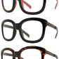 7756 N - Clear Lens Square Horn Rimmed Plastic Sunglasses