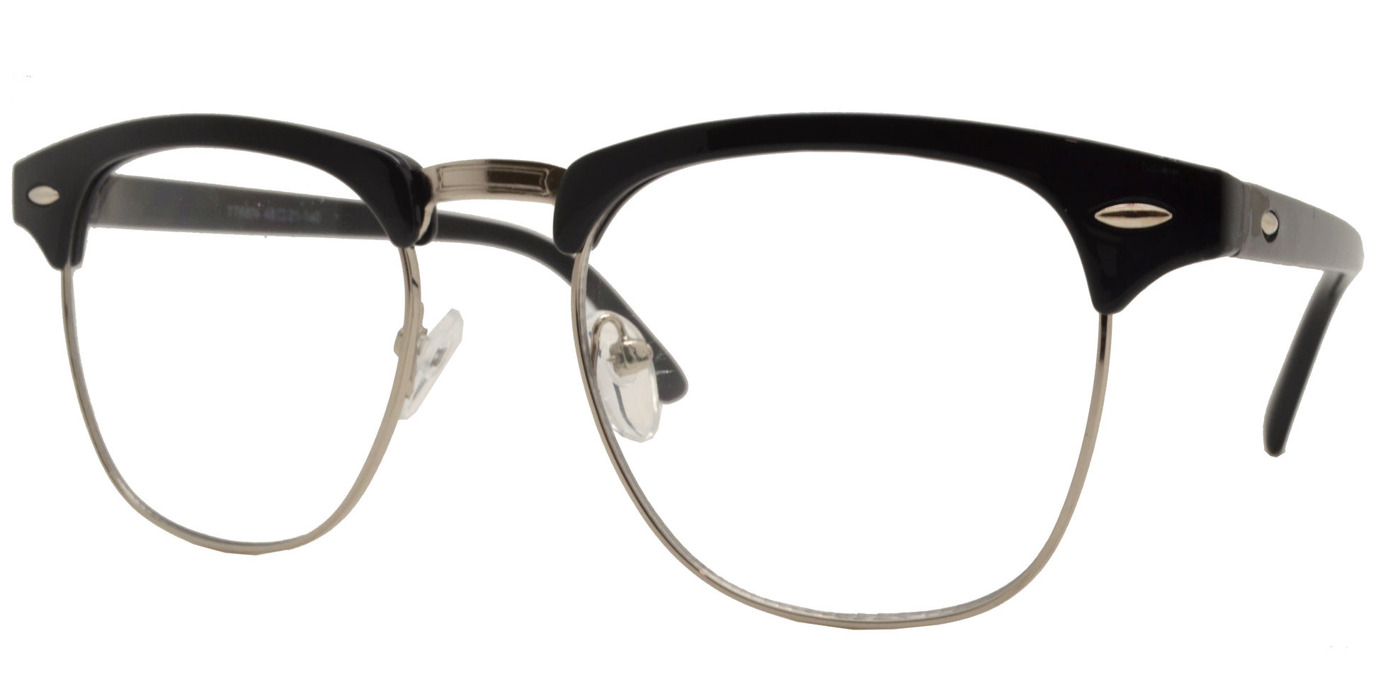Wholesale - 7768 N - Classic Horn Rimmed Half Frame Sunglasses with Clear Lens - Dynasol Eyewear