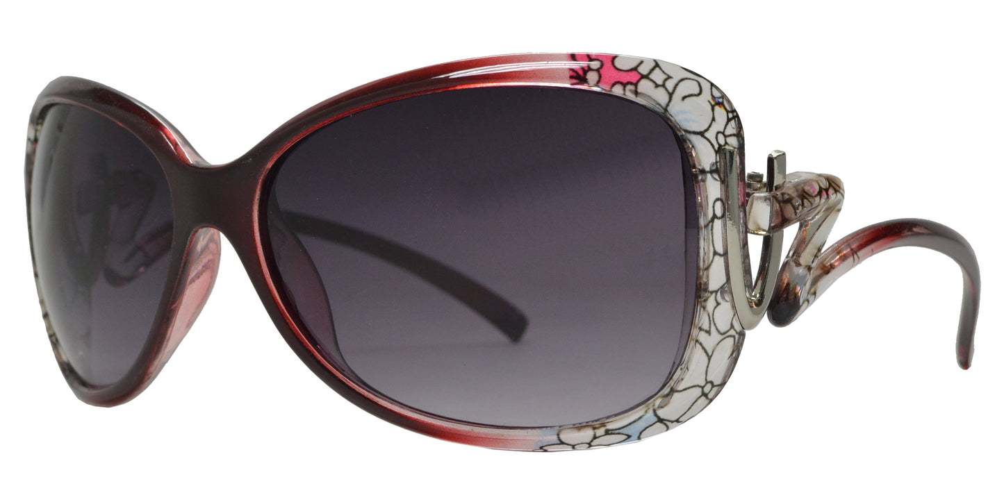 7777 - Rectangular Butterfly Plastic Sunglasses