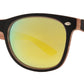 Wholesale - 7855 Spectrum - Classic Horn Rimmed Faux Wood Finish with Color Mirror Lens - Dynasol Eyewear