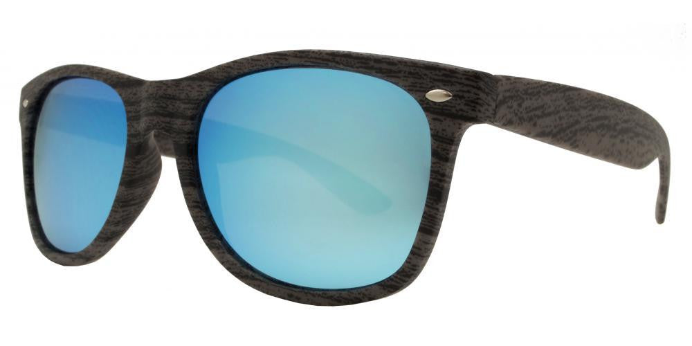 Wholesale - 7947 RVC - Classic Horn Rimmed Faux Wood Sunglasses with Color Mirror Lens - Dynasol Eyewear