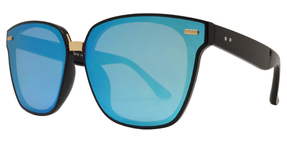 Wholesale - 7963 - Square Horn Rimmed Flat Lens Metal Bridge Plastic Sunglasses - Dynasol Eyewear