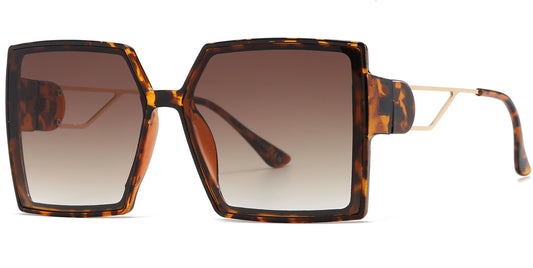 8000 - Square Plastic Sunglasses with Flat Lens