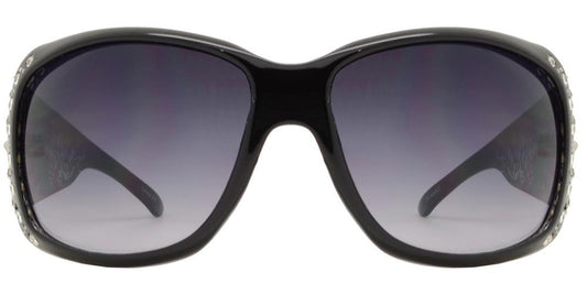 Wholesale - 8112 - Women's Large Square Sunglasses with Rhinestones and Berry Concho - Dynasol Eyewear
