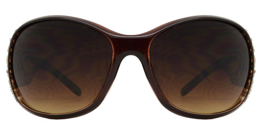 Wholesale - 8115 - Women's Square Sunglasses with Rhinestones and Heart Concho - Dynasol Eyewear