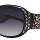 Wholesale - 8115 - Women's Square Sunglasses with Rhinestones and Heart Concho - Dynasol Eyewear