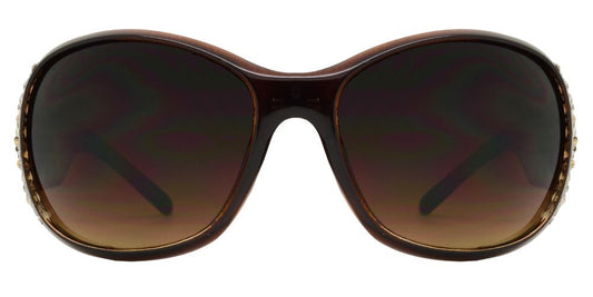 Wholesale - 8116 - Women's Oval Fashion Sunglasses with Rhinestones and Berry Concho - Dynasol Eyewear
