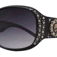 Wholesale - 8116 - Women's Oval Fashion Sunglasses with Rhinestones and Berry Concho - Dynasol Eyewear