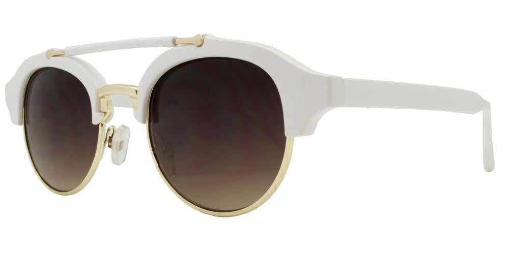 Wholesale - 8524 - Retro Fashion Steampunk Horn Rimmed Half Lens Sunglasses - Dynasol Eyewear