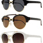 8524 - Retro Fashion Steampunk Horn Rimmed Half Lens Sunglasses