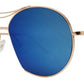 Wholesale - 8545 - Round Cut Off Metal Sunglasses with Brow Bar - Dynasol Eyewear