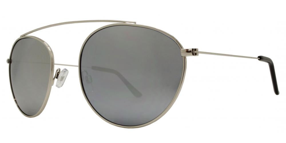 Wholesale - 8549 - Round Metal Oval Shaped Sunglasses with No Bridge - Dynasol Eyewear